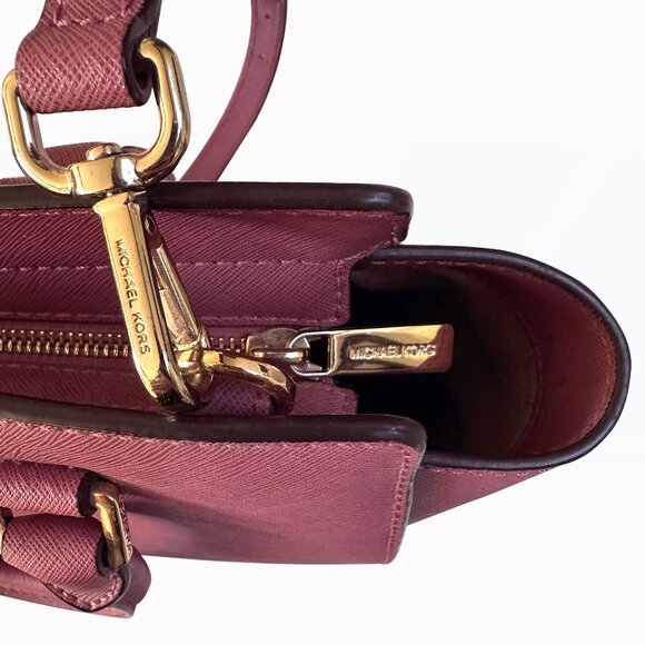 Michael Kors Selma Leather Tulip Pink Rose Leather Satchel Shoulder Tote HandBag - Picture 7 of 11